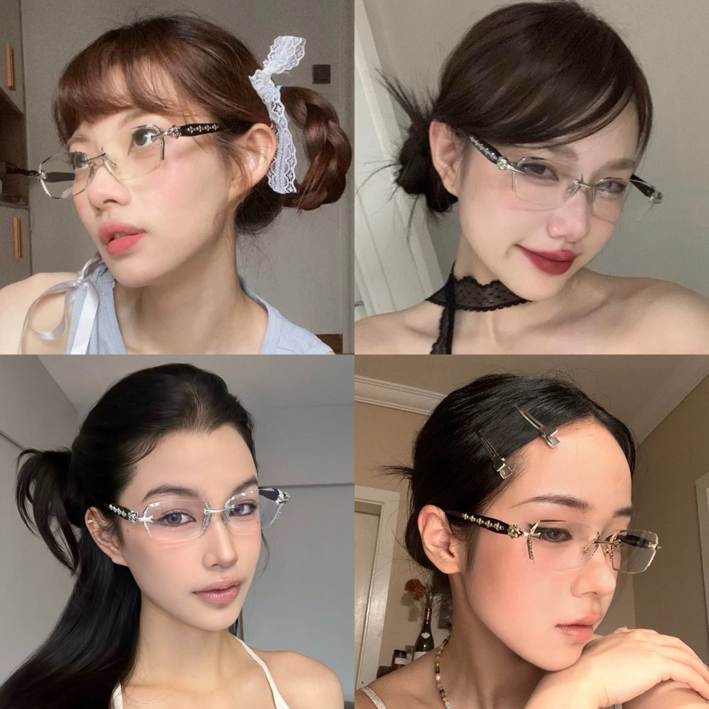 🌷🌟 พร้อมส่ง ส่งเร็ว 1-2 วันถึง แว่นตาแฟชั่น แว่นตาY2K 👓 Unisex