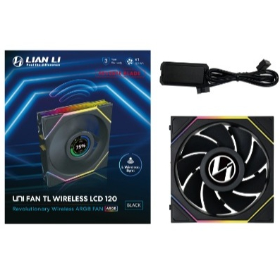 LIAN LI REVERSE UNI TL120 WIRELESS LCD SINGLE FAN BLACK 120MM