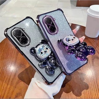 เคสขาตั้ง หมีLOVE สำหรับ Redmi15 A5 A7 A7Pro และ POCO C71 C81Pro เคส กันกระแทก หมี LOVE กริตเตอร์ น่ารัก ตั้งได้