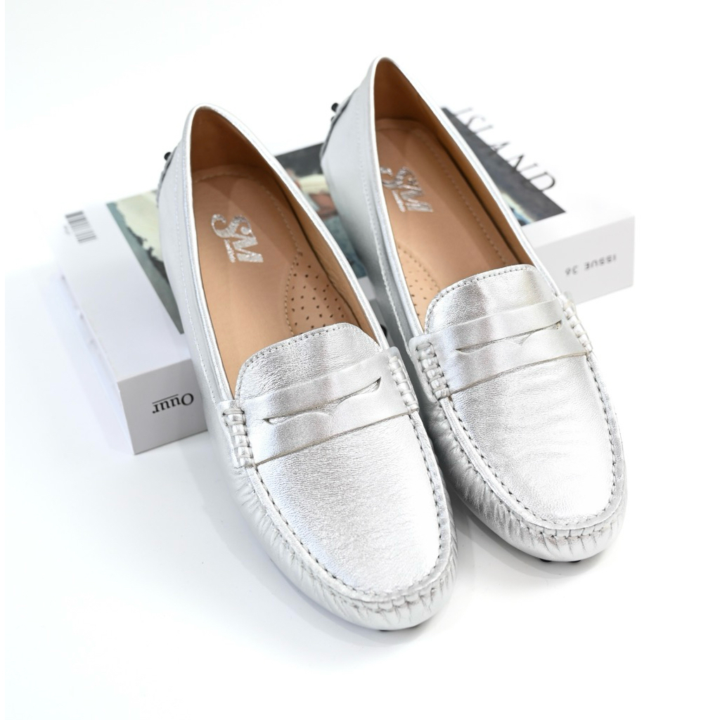 Soulmate Shoes รองเท้าหนังแท้ Classic Mate in Silver