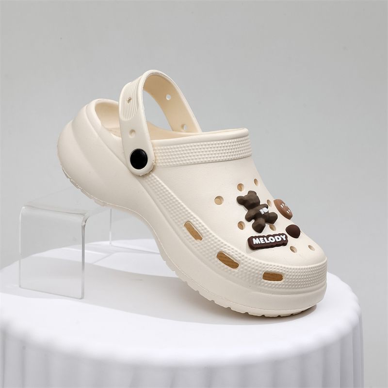 VVEE รองเท้าแตะ crocs Cartoon รองเท้าแตะแบบสวม Sandals EVA ส้นหนา 5 ซม กันลื่นและทนทาน นุ่มสบาย - รูปที่ 5