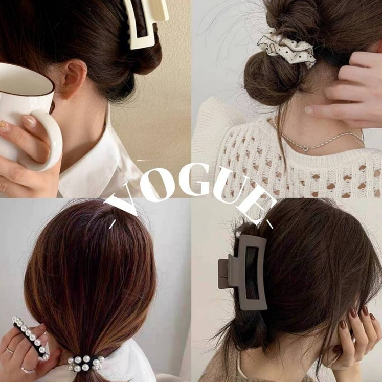 Vogue🌟พร้อมส่ง🌟 กิ๊ฟ หนังยาง มินิมอล สีพื้นสไตล์เกาหลี ( TM-9/TM-10/TM-11/TM-12)
