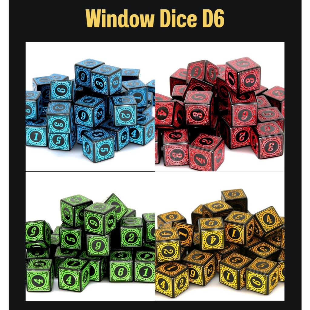 ลูกเต๋า Window D6 DICE 1ลูก(1die) | ลูกเต๋า Dice For DnD D&D MTG RPG TRPG เกมกระดาน บอร์ดเกม Game ไพ