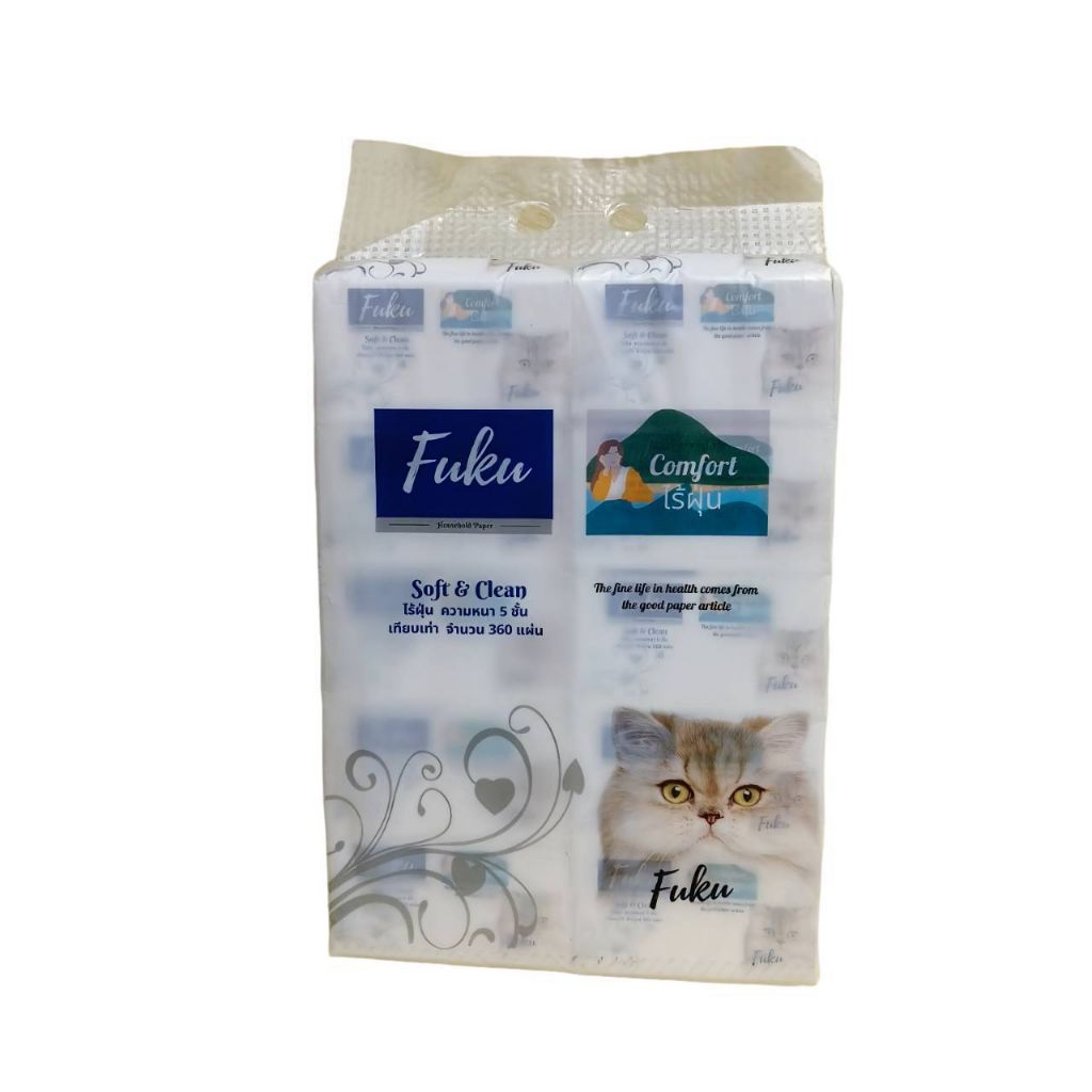 ทิชชู่Fukuหนา5ชั้น(ขายยกแพ็ค10ห่อ)