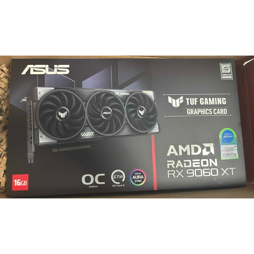 Rx9060xt 16GB Asus tuf gaming oc มือ1