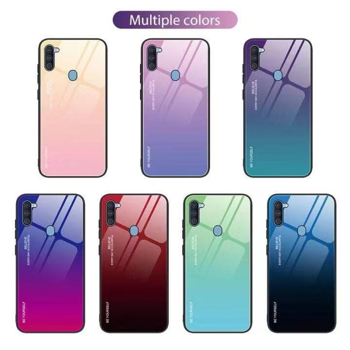 เคสกันกระแทก ไล่สี สำหรับ Samsung A11 M11 A31 A51 A71 A42 A22 4G M32 A22 5Gเคสกระจก ขอบนิ่ม TPU CASE