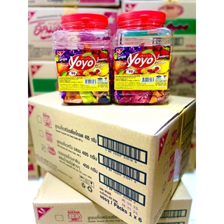 [โยโย่ยกลัง 6 กระปุก] โยโย่ เยลลี่ รวมรสผลไม้ แบบกระปุก 450 กรัม ( 90 เม็ด ) ยกลัง