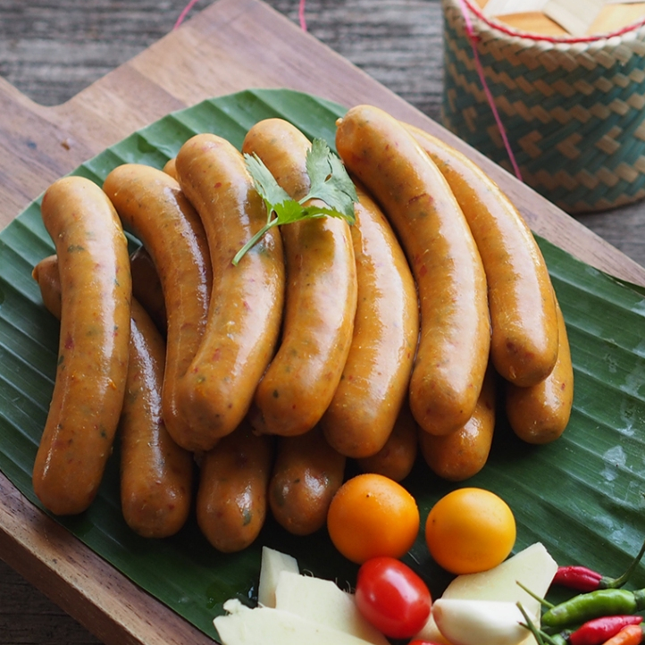 Spicy Lemongrass sausage 470 g./ 14 pcs -ไส้กรอกอั่ว รสเผ็ด รสจัดแบบไทยๆสไตล์ฟิวชั่น