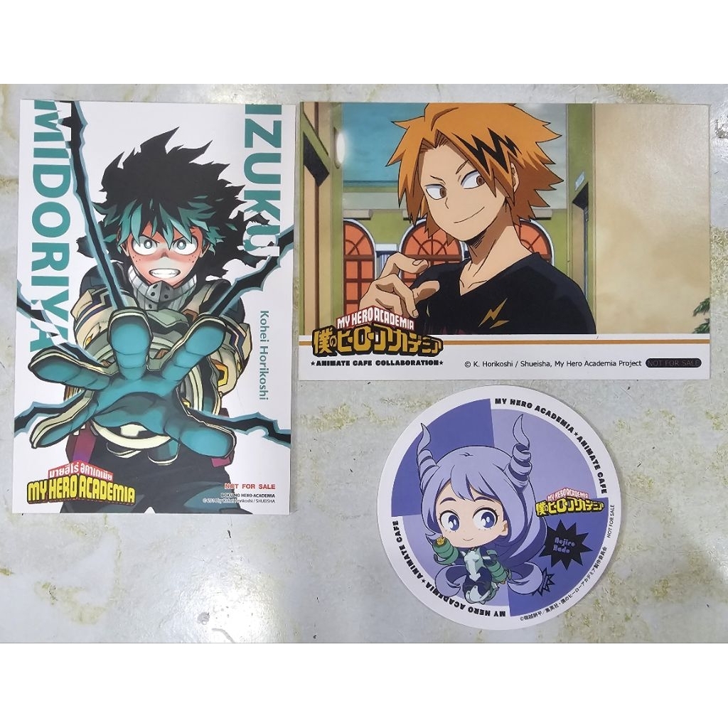 [พร้อมส่ง!🔥]โปสการ์ด/แผ่นรองแก้ว My hero academia Midoriya Izuku/Deku, Kaminari Denki,Nejire