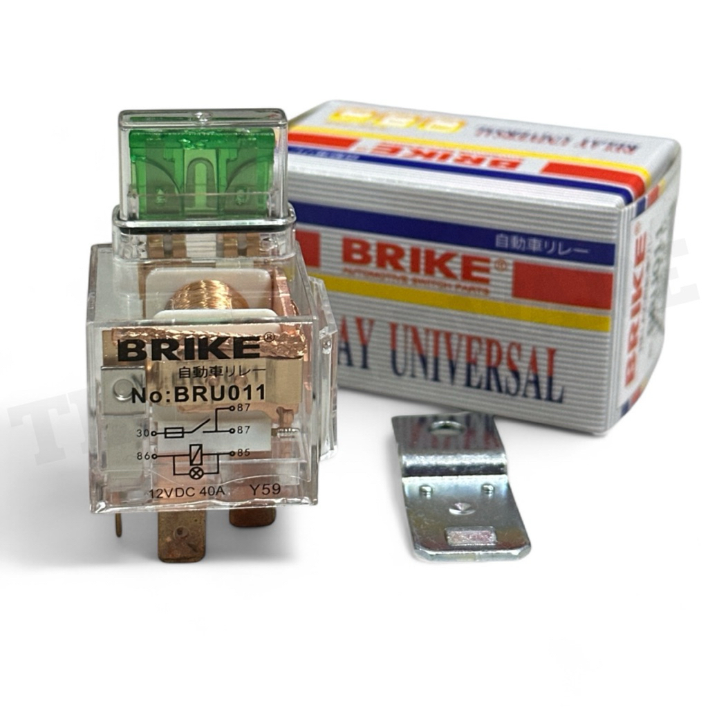 รีเลย์ BRIKE 5 ขา มีฟิวส์ในตัว 12V 40A / รีเลย์รถยนต์ / รีเลย์มอเตอร์ไซค์