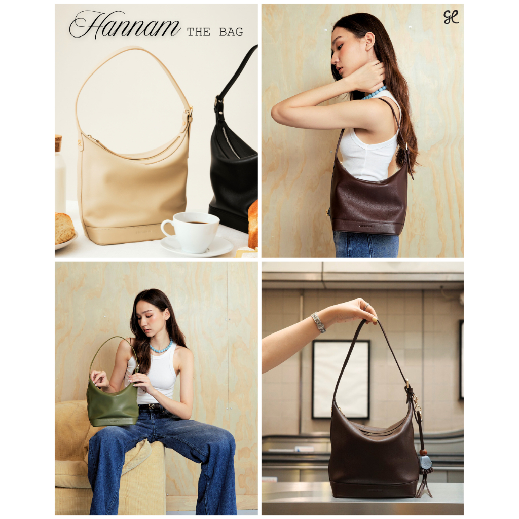 (สินค้าพร้อมส่ง)CHNiiNiN - Hannam , the bag กระเป๋าสะพาย หนังวัวแท้ หนังนิ่มมากๆ * แถมพวงกุญแจทุกออเ
