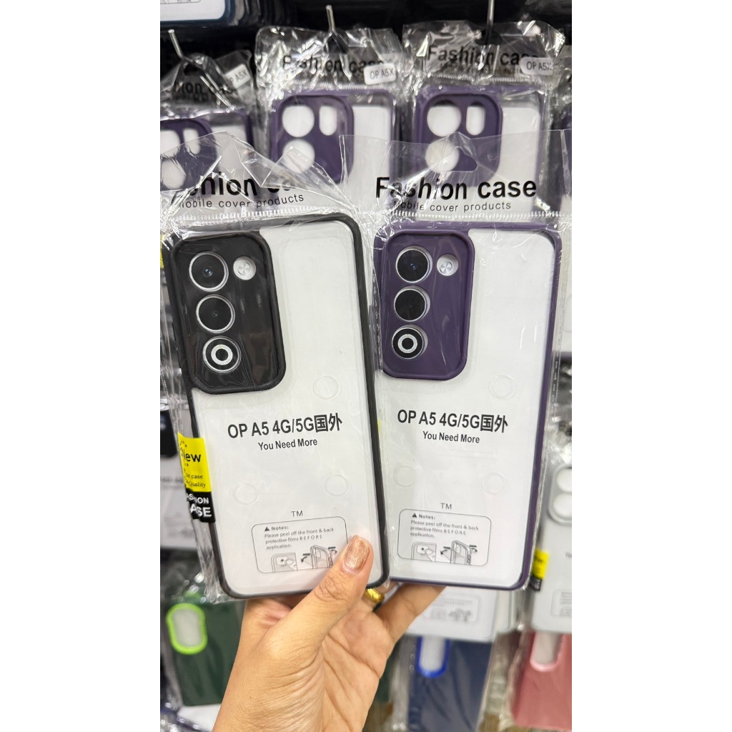 เคสTPU หลังใสขอบสีกันกระแทก รุ่น Oppo A5 A5x