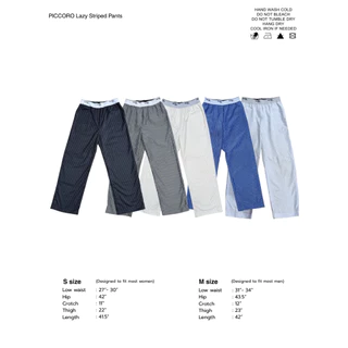 Piccoro - Lazy Striped Pants กางเกงเอวต่ำขอบยางยืด
