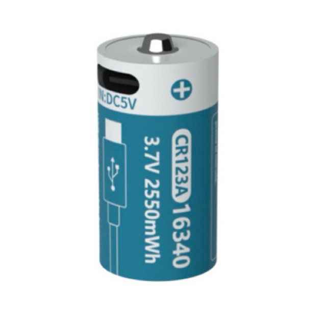 OEMถ่านชาร์จขนาดCR123A/16340 3.7V 2550mAh USB type-C 1ก้อน