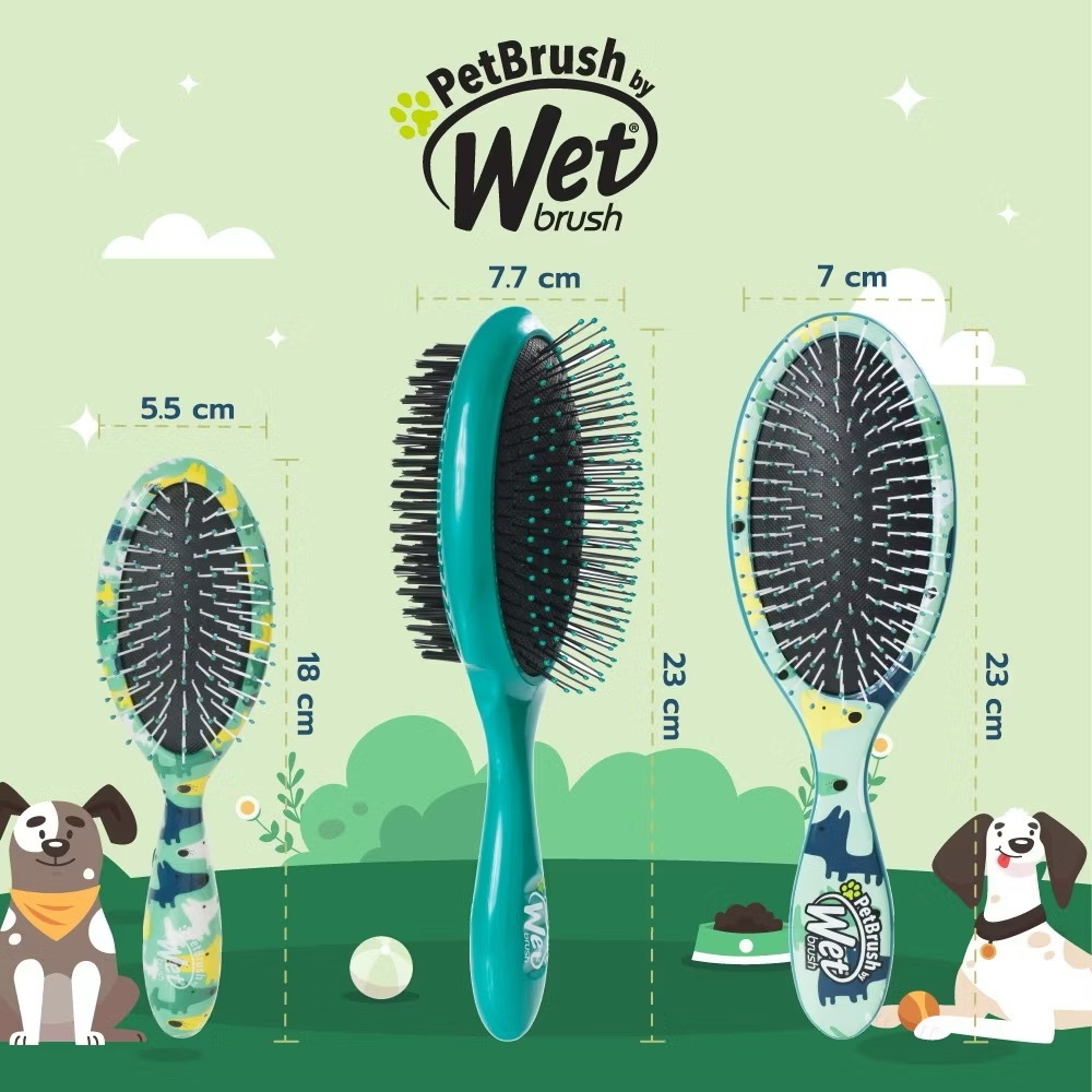 WET BRUSH PET BRUSH หวีสำหรับสัตว์เลี้ยงแมว และสุนัข ใช้ได้ทั้งขนยาวและสั้นทุกสายพันธุ์