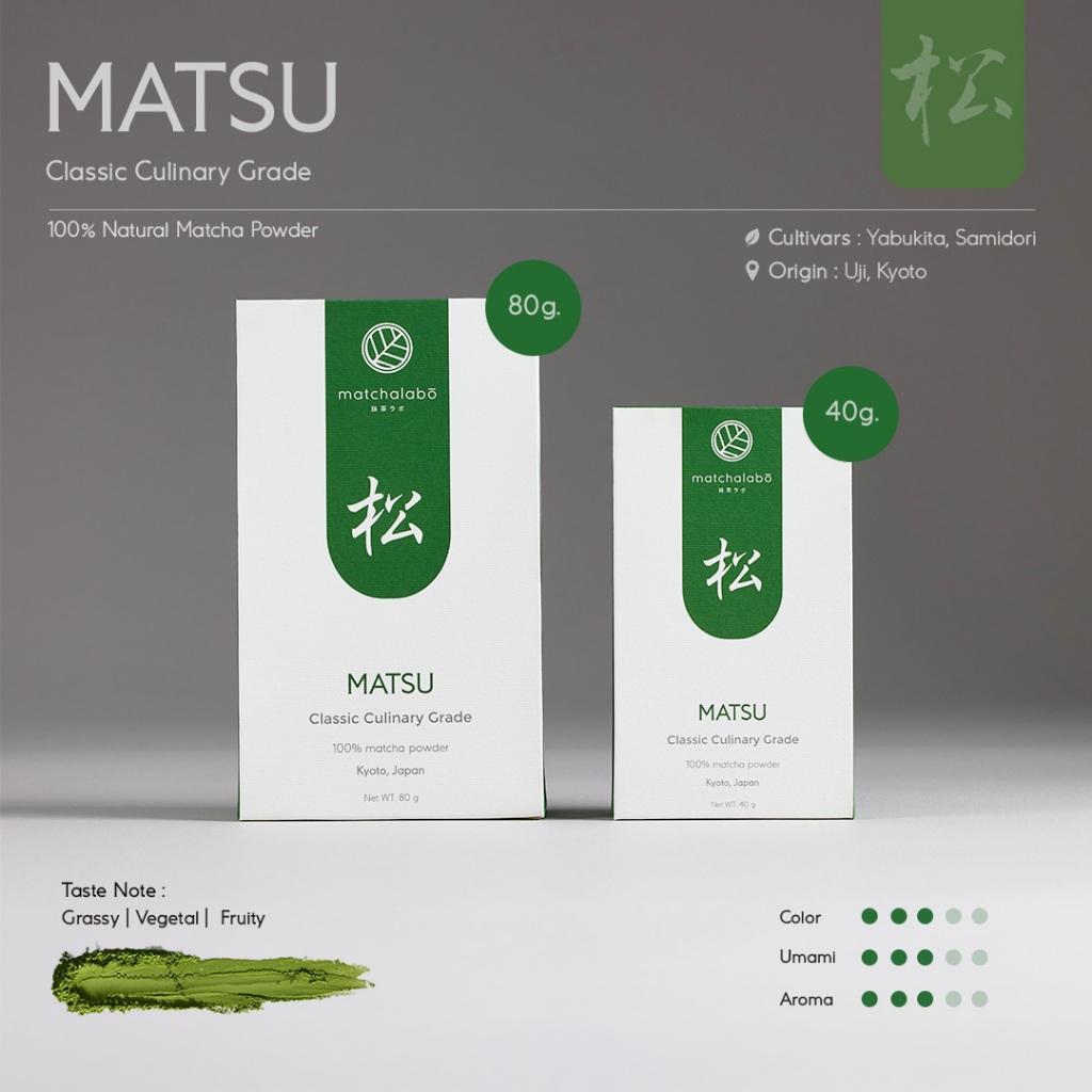 MATCHALABO ผงมัทฉะ มัทสึ เกรดคลาสสิค  I MATSU Classic Culinary Grade 80g