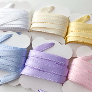 ♡ พร้อมส่ง | (5 หลา) Ribbon โบว์ ริบบิ้น ขอบหยัก ขนาด 10 mm / 1 cm