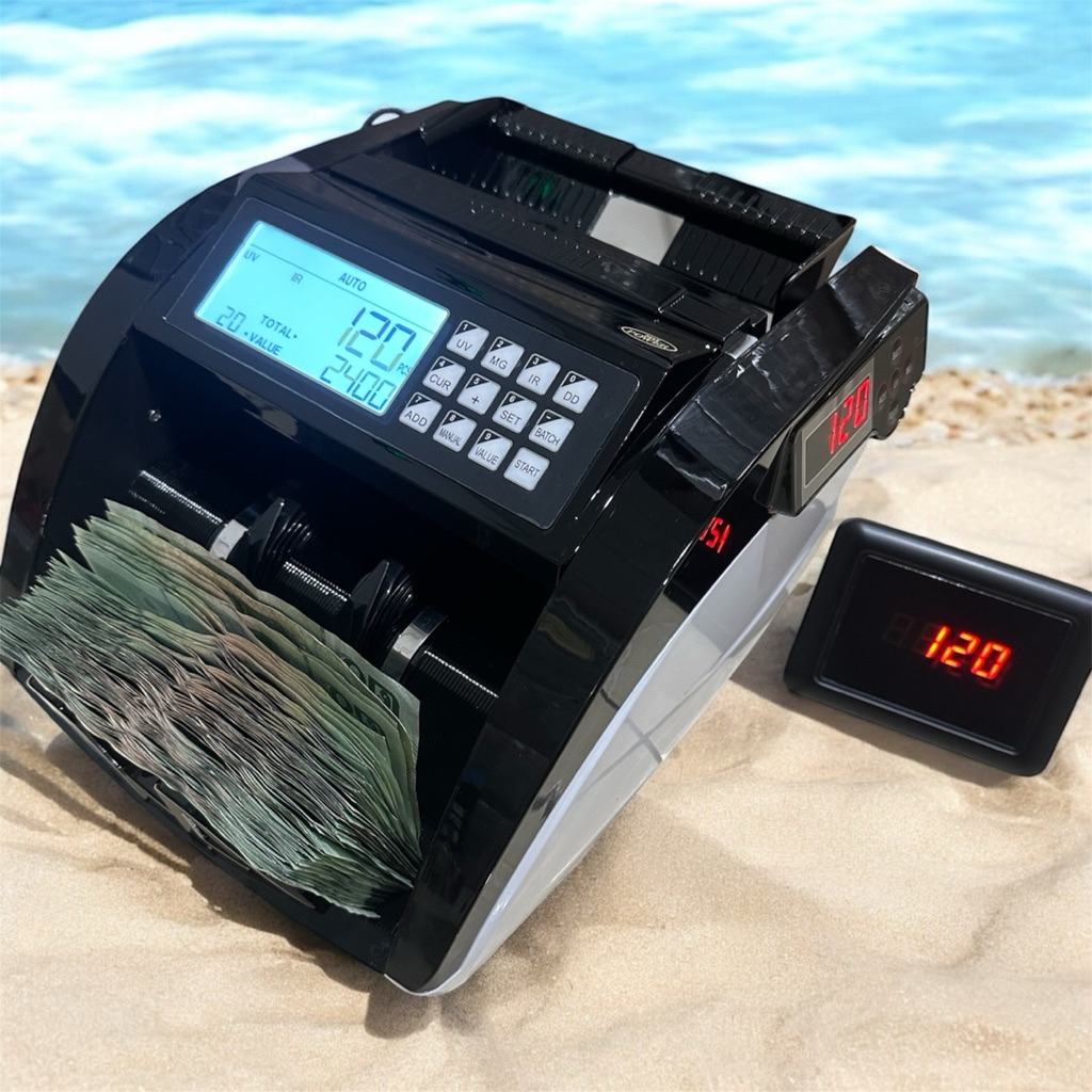 เครื่องนับเงิน​/ธนบัตรรุ่น​ใหม่​ 3หน้า​จอ​ คำน​วณ​มูลค่ารวมได้​/ตรวจธนบัตรปลอม Bill Counter รุ่นMaxpower-6100
