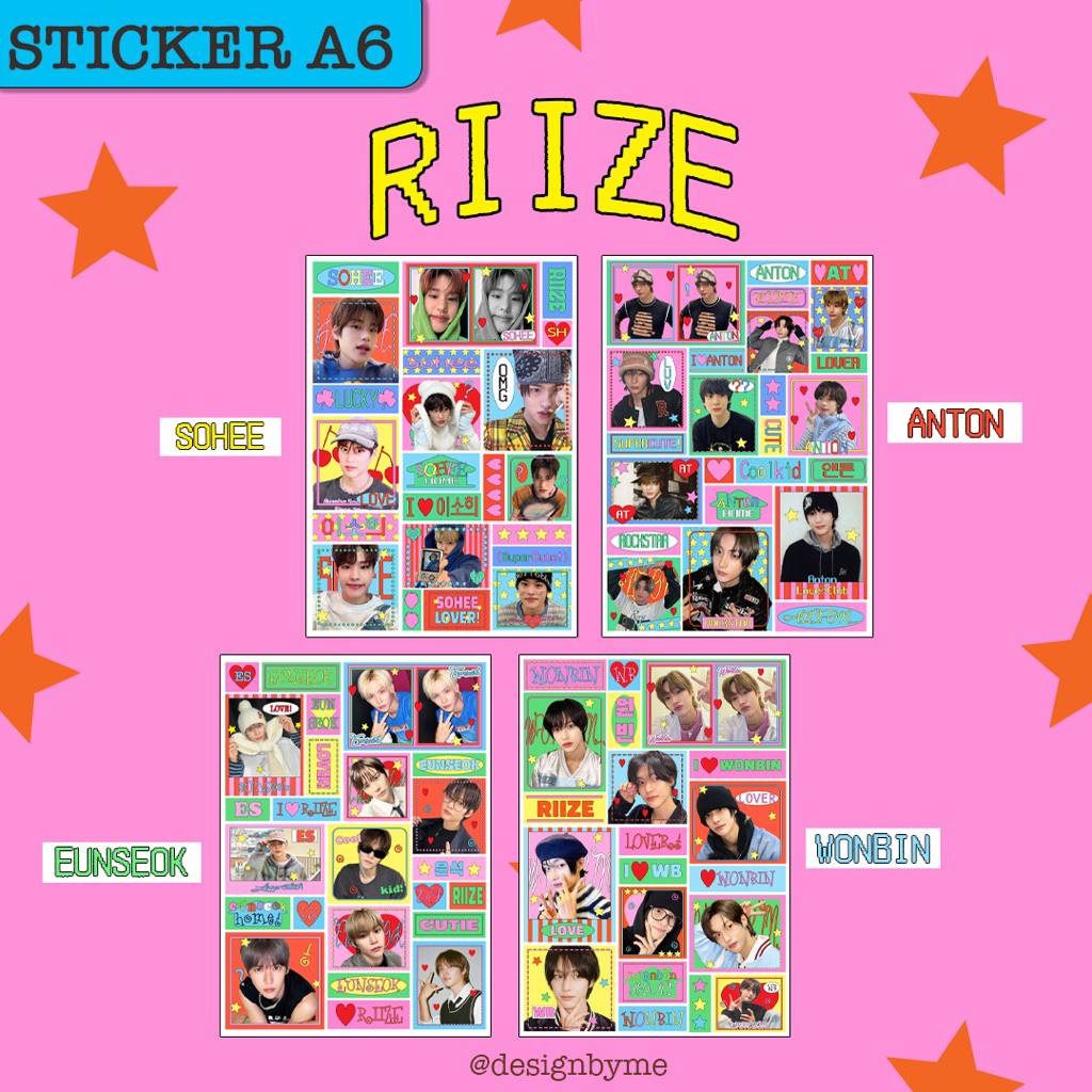 🧽 Sticker A6 RIIZE 🌀 (riize/eunseok/Anton/sohee)
