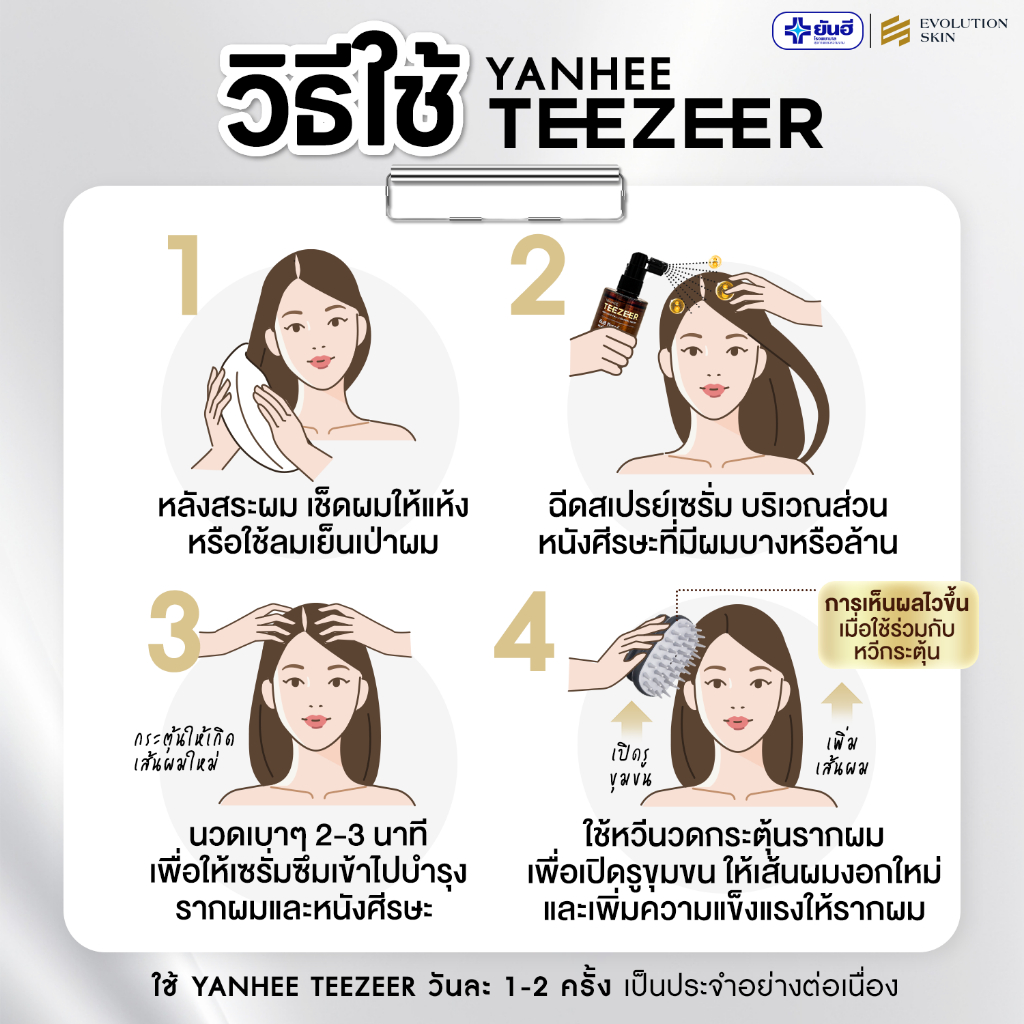 แชมพูผมดก! Yanhee Teezeer Hair Serum & Shampoo & Biotin ยันฮี ทีเซอร์ เซรั่ม ผมเงางาม ขจัดรังแค - รูปที่ 6