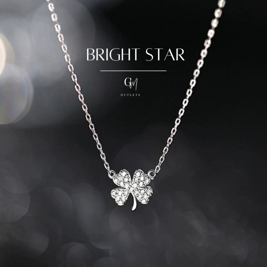 OUTLETS ล้างสต็อกจากโรงงานตรง✨สร้อยคอเงิน Lucky Leaf สร้อยจี้ ใบโคลเวอร์ สร้อยคอจี้ผู้หญิง