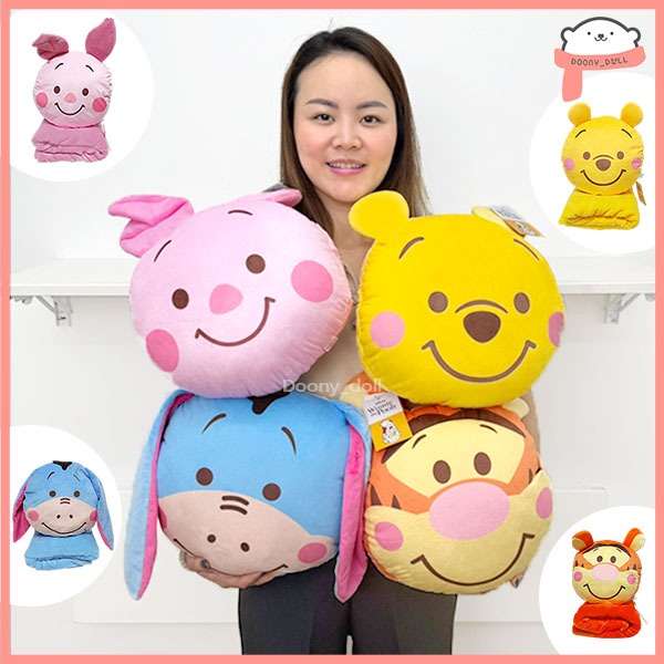 หมอนผ้าห่มหน้า หมีพูห์ พิกเลท ทิกเกอร์ อียอร์ disney มิคกี้ มินนี่ ชิพ เดล โดนัล เดซี่ ลิขสิทธิ์แท้💯%