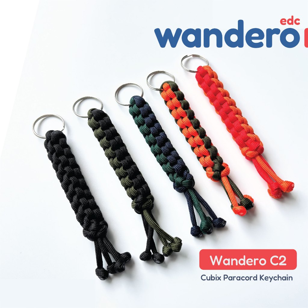 Wandero C2 - Cubix Paracord Keychain พวงกุญแจทรงเหลี่ยม  ถักด้วยเชือกพาราคอร์ด งาน Handmade