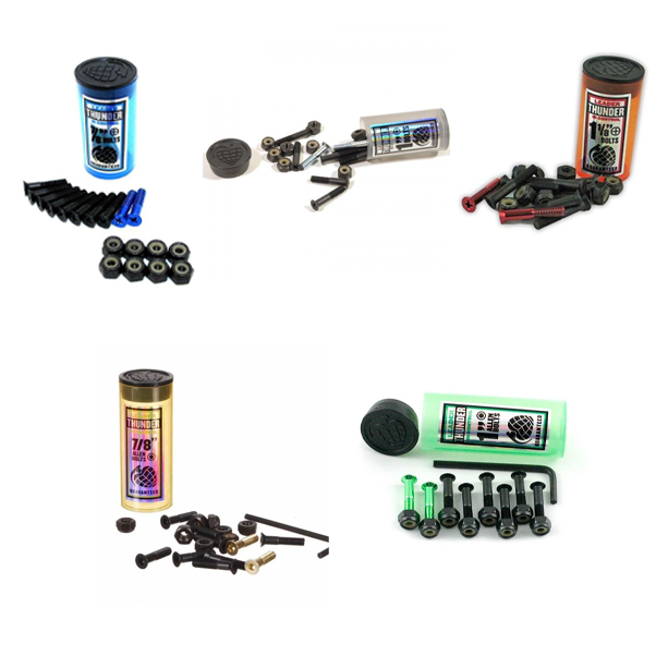 น็อตยึดทรัคสเก็ตบอร์ด ยี่ห้อ THUNDER BOLT ขนาด7/8, 1" ,1 1/8 หัวแฉก หัวหกเหลี่ยม