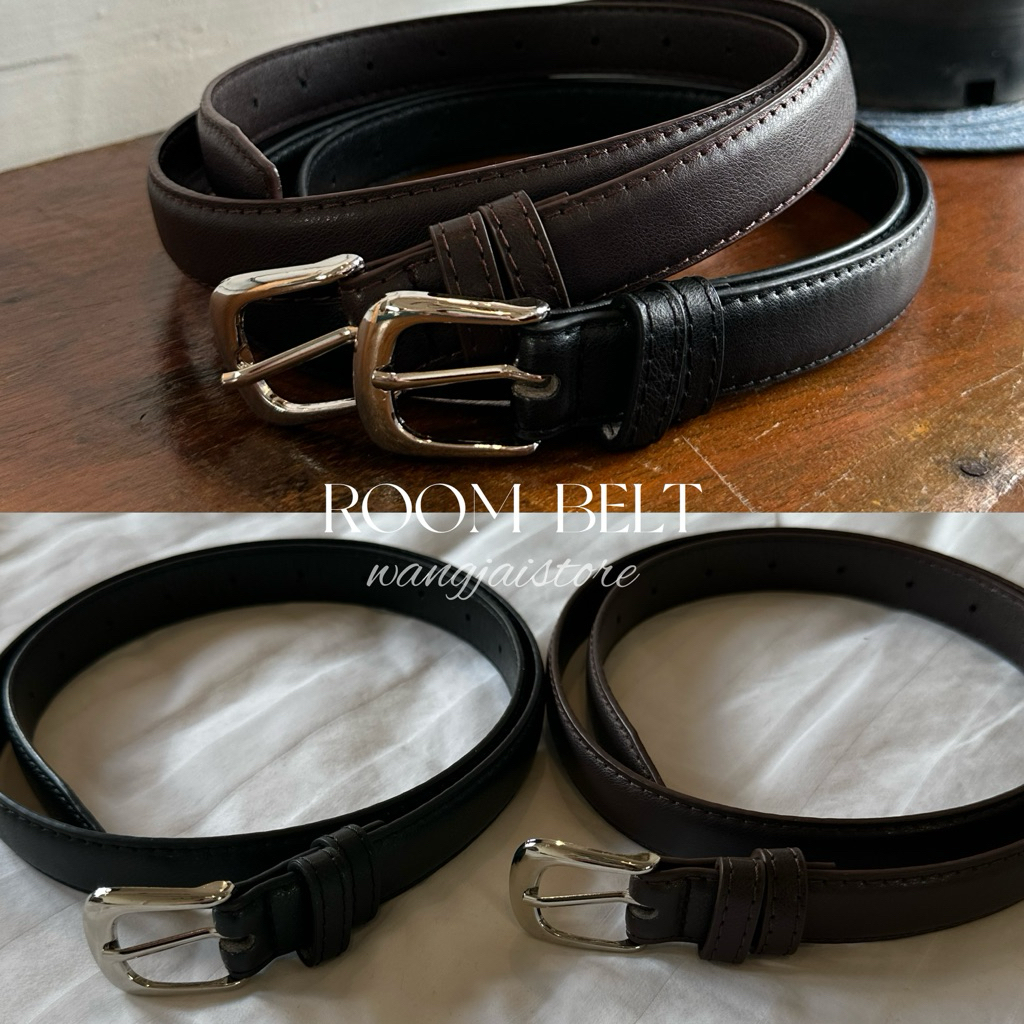 Wangjai - Room belt เข็มขัดหนังพรีเมี่ยมแต่งอะไหล่เงิน