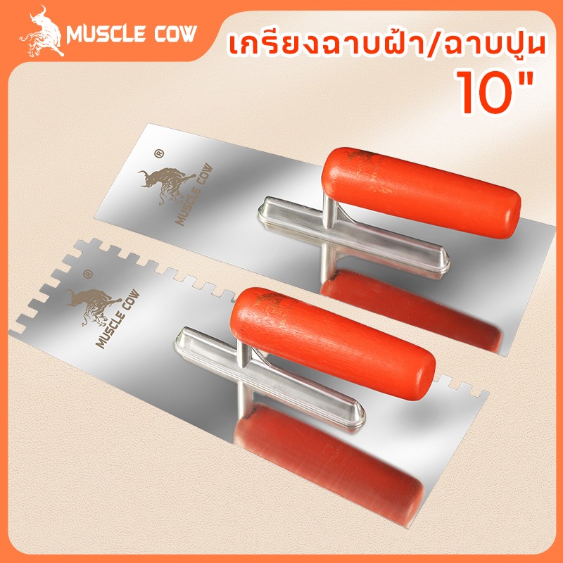 MUSCLE COW เกรียงหวี เกรียงขัด เกรียงสแตนเลส เกรียงเหลี่ยม ขนาด 10"