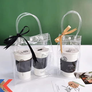 กระเป๋าใส ถุง กระเป๋า PVC มีหูหิ้ว มีปุ่ม ใส กันน้ำ