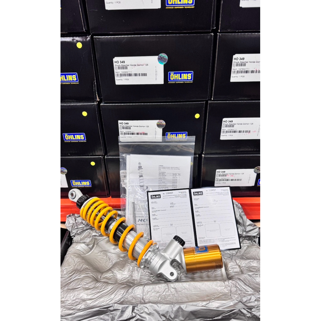 โช๊คหลัง OHLINS HO349สำหรับ HONDA GIORNO (319.5mm) ตรงรุ่น ประกัน2ปี