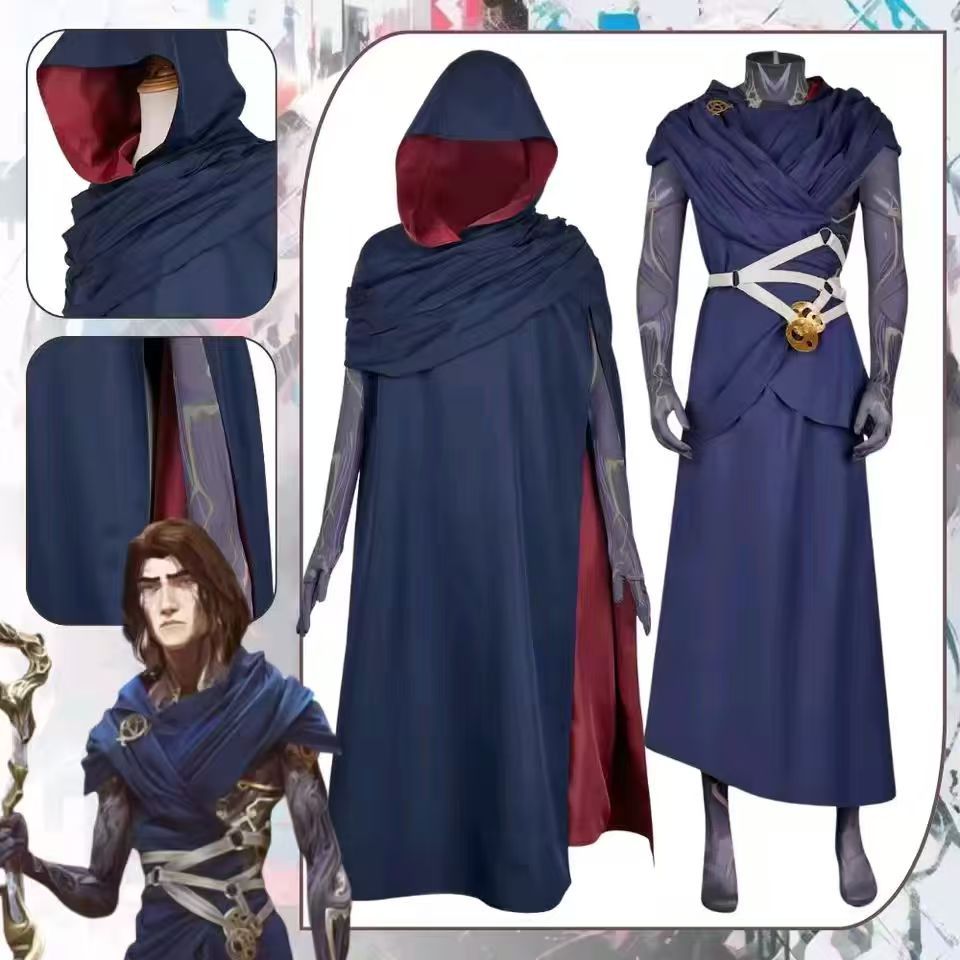วิคเตอร์ Arcane Cosplay เกมแต่งกายแฟนตาสี แต่งกายสำหรับผู้ใหญ่ วิคเตอร์ Hoodie เข็มขัด เครื่องแต่งกา