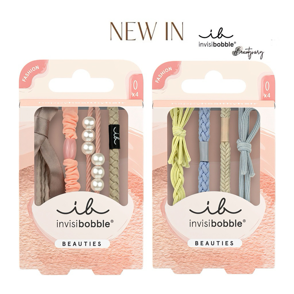 ใหม่ล่าสุด🎉 INVISIBOBBLE ยางผ้า BEAUTIES สี Powdery & Be be blue ( 1 เซ็ต บรรจุ 4 เส้น)