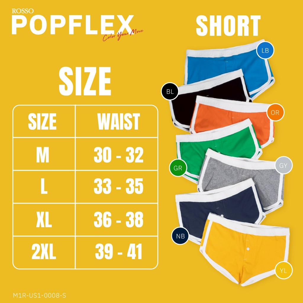 ซื้อ1แถม1(กด 2 ชิ้น) Rosso ขาสั้น unisex รุ่นPop Flex ผ้าcotton spandex ผ้านุ่ม เก็บทรงสวย designสวย (แพ็ก 1 ตัว) - รูปที่ 6