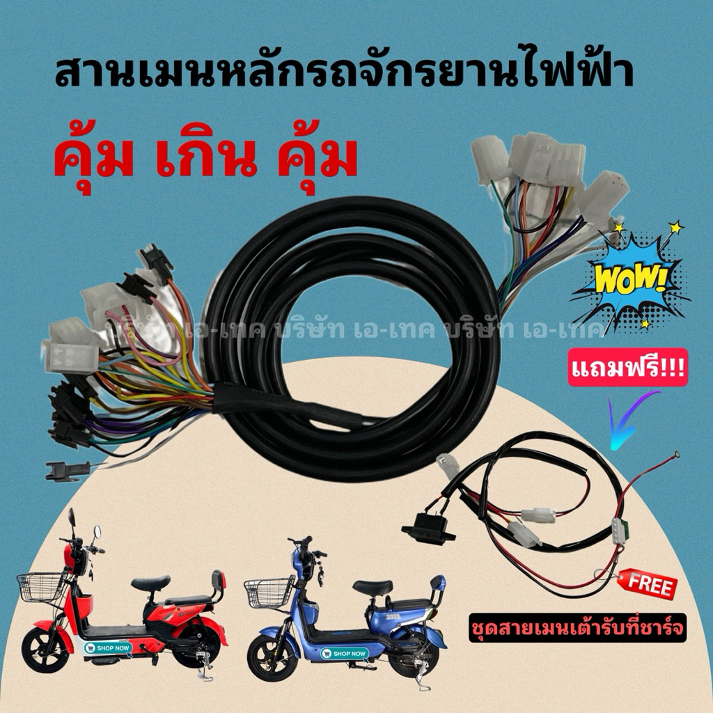 1 แถม 1 สายเมน/สายไฟหลักจักรยานไฟฟ้ายาว 2 เมตร/แถมฟรี **ชุดสายเมนต่อเต้ารับที่ชาร์จอีก 1 เส้น / สินค้ามีพร้อมส่ง