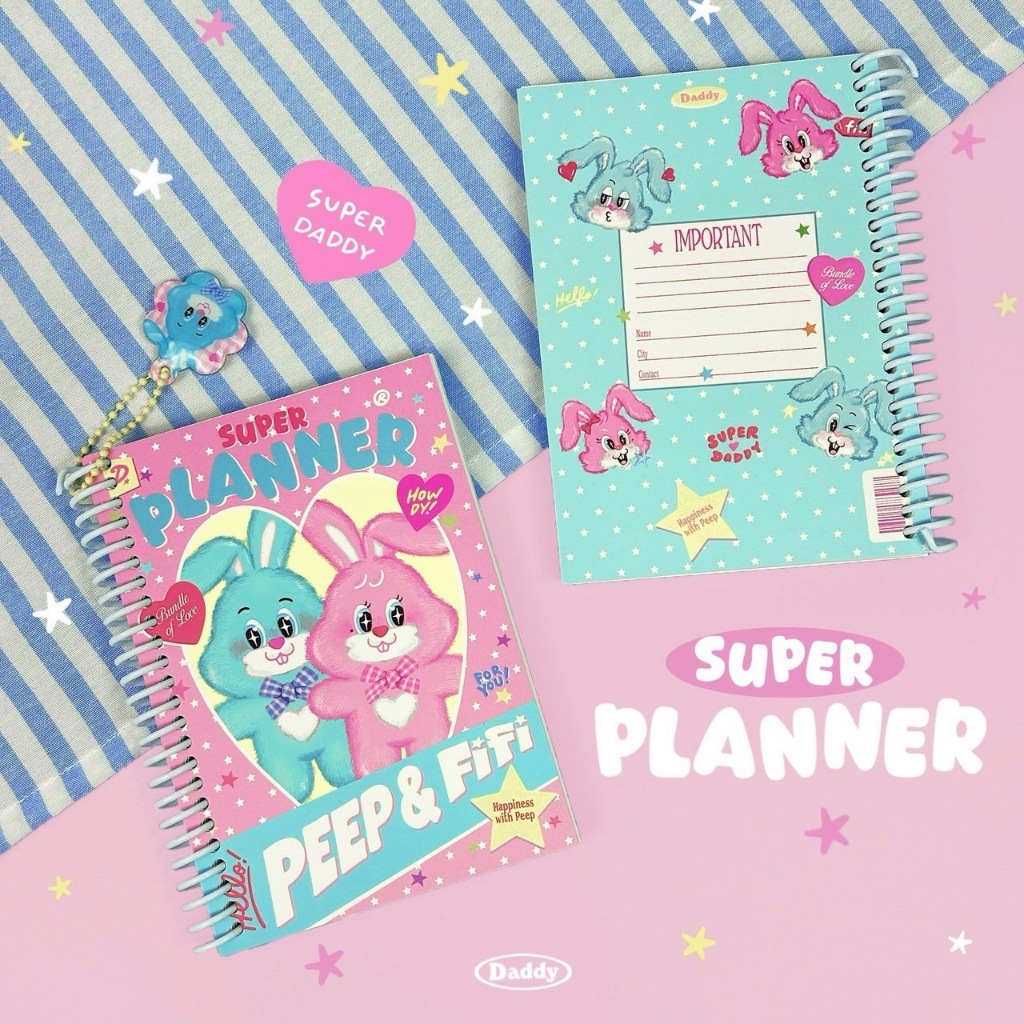 SUPERDADDY | Peep & Fifi Planner Book สมุดแพลนเนอร์ สุดน่ารัก