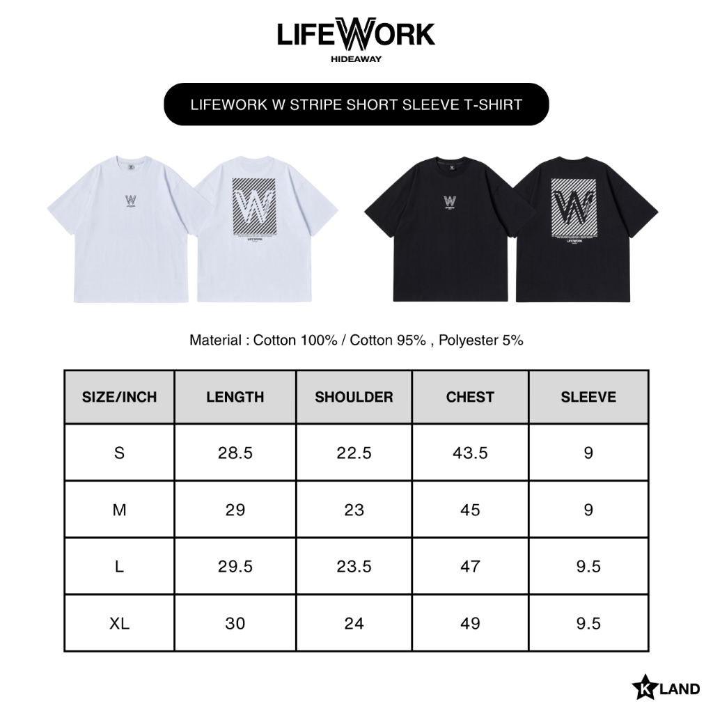 LIFEWORK W STRIPE SHORT SLEEVE T-SHIRT เสื้อไลฟ์เวิร์ค ตัวอักษร W แขนสั้น คอกลม (LWK24TS0031U) - รูปที่ 5
