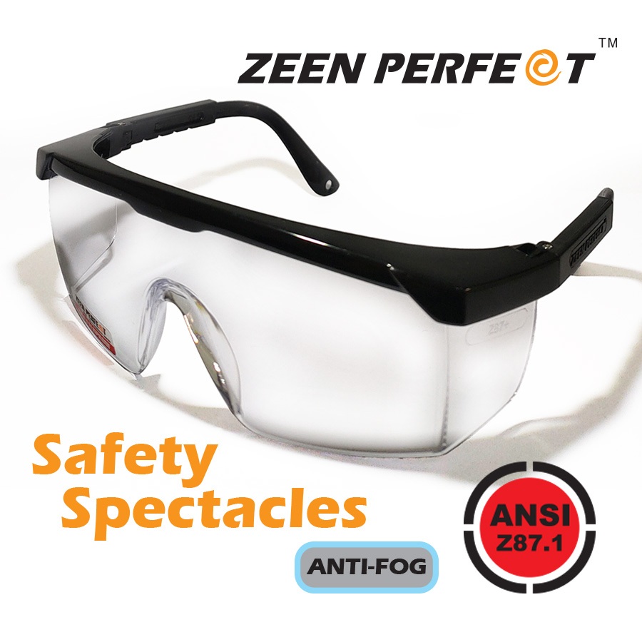 แว่นเซฟตี้ป้องกันฝ้า (เกรดอุตสาหกรรม) ZEEN PERFECT Safety (Taiwan) 9844A มาตราฐาน ANSI Z87.1 USA