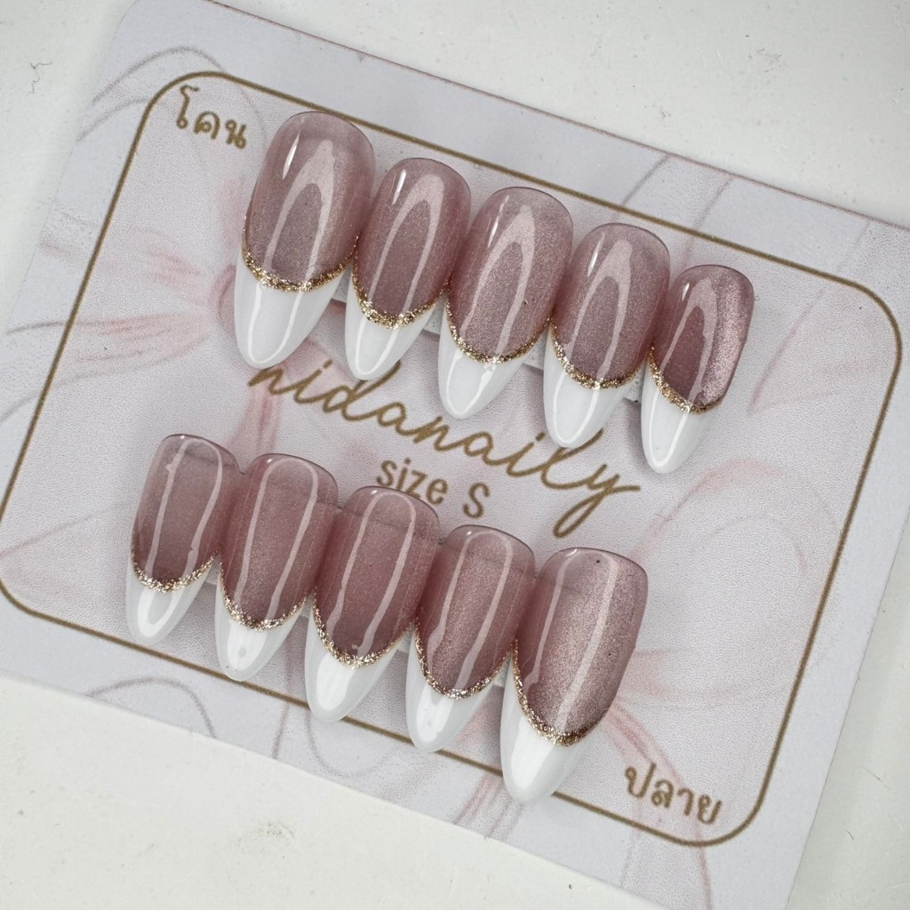 เล็บปลอม PVC ทรงบัลเล่ต์ สีใส แยกเบอร์ 1ถุงมี 50 ชิ้น