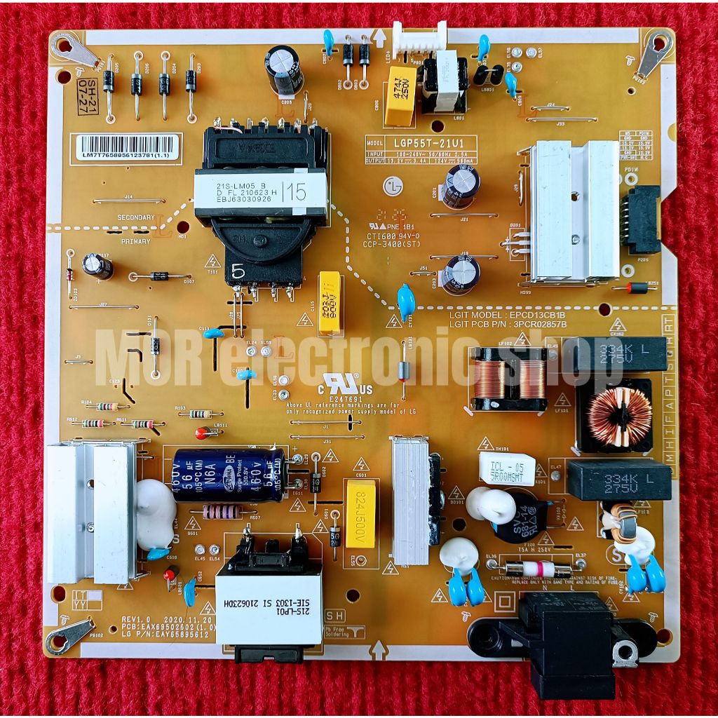 เพาเวอร์ซัพพลายทีวี LG รุ่น 55UP7700PTC , 55UP7750PTB , 55UQ8050PSB , 55UQ8000PSC พาสบอร์ด EAX695026