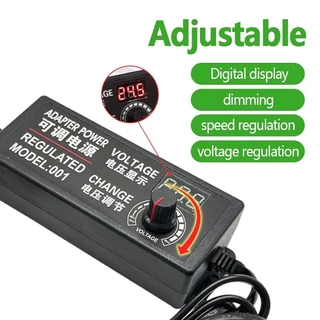อะแดปเตอร์ AC/DC ปรับโวลท์ได้ 3V-12V 5A พร้อมหน้าจอแสดงผล 72W หัว 5.5x2.5mm อแดปเตอร์ชาร์จ