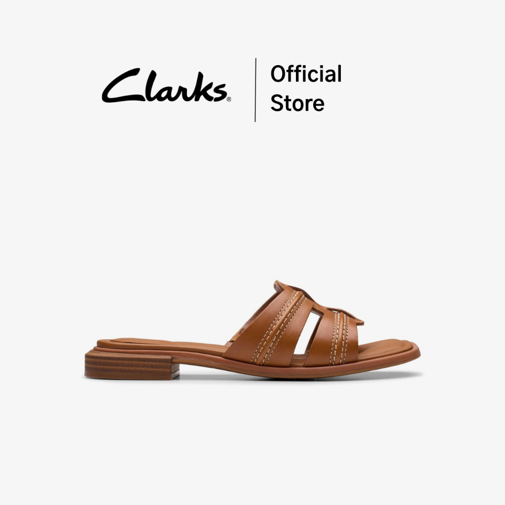 Clarks รุ่น ARIANY MULE สี TAN LEATHER รองเท้าผู้หญิง รองเท้าไซส์เล็ก 35.5 รองเท้าแตะ หนังแท้ คุณภาพดี ใส่สบาย