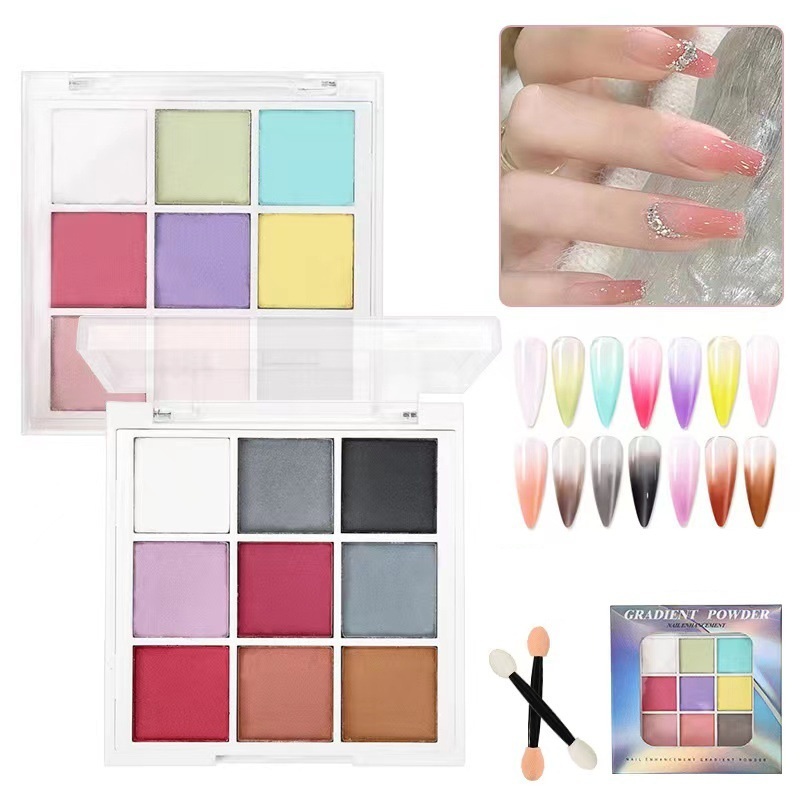 ผงขัดไล่สีออมเบย์ พาเลทไล่สีเล็บ 9 สี