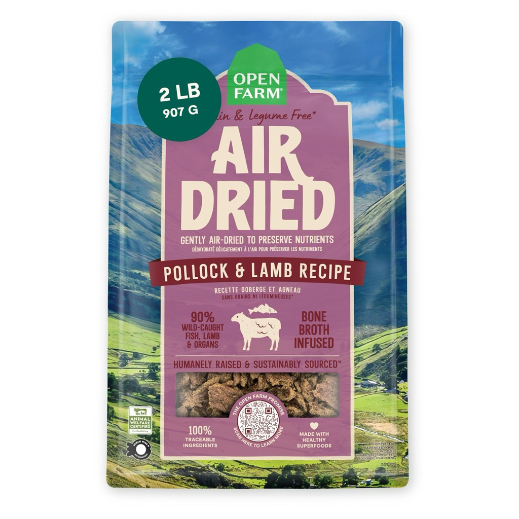 อาหารสุนัข Open Farm Grain & Legume Free Air Dried สูตร Pollock & Lamb ขนาด 907 กรัม