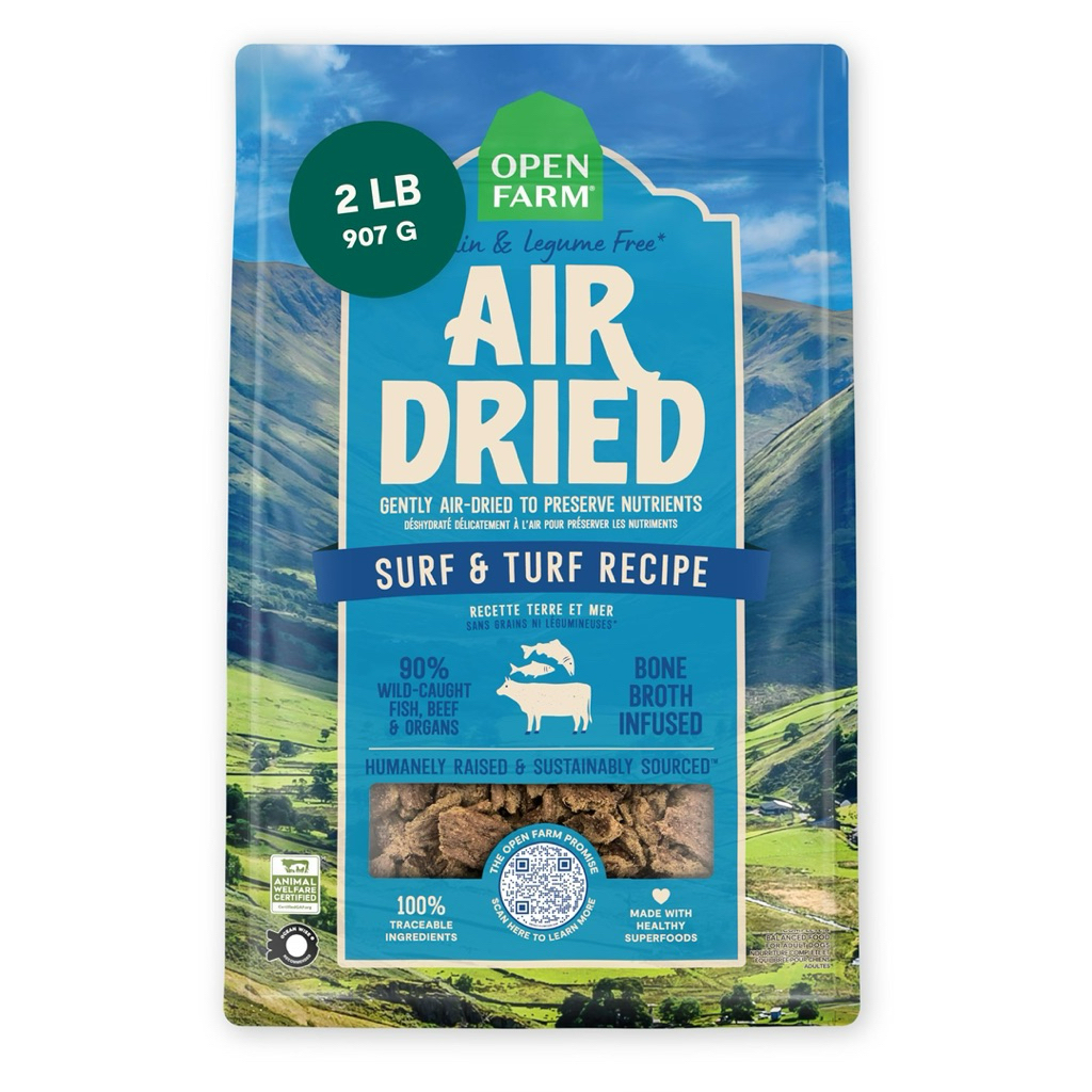 อาหารสุนัข Open Farm Grain & Legume Free Air Dried สูตร Surf & Turf ขนาด 907 กรัม