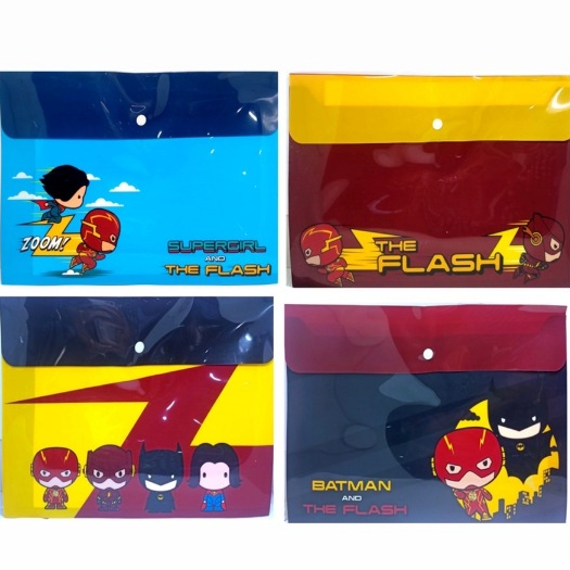 (แพ็คคู่)แฟ้มกระดุม แฟ้มใส่เอกสาร แฟ้ม A4 ลายลิขสิทธิ์แท้  The Flash | เดอะแฟลช