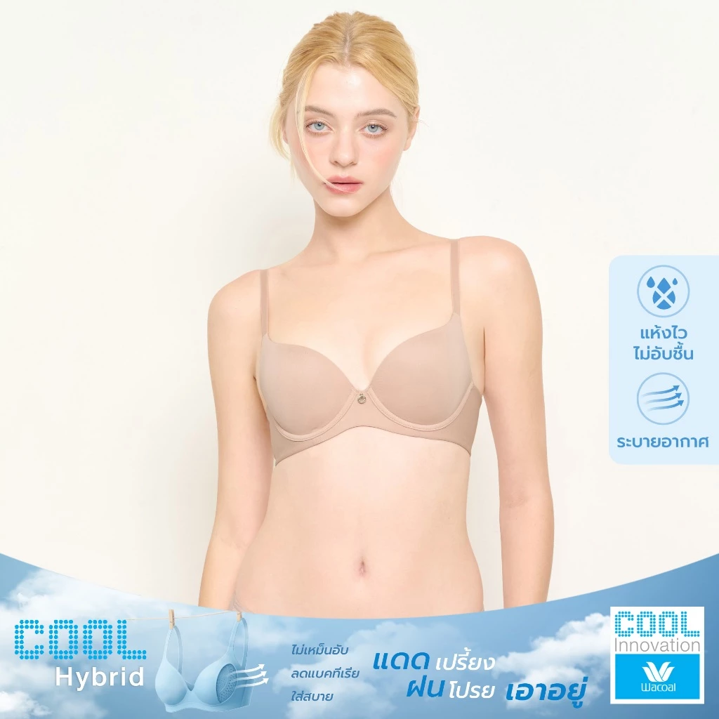 Wacoal Cool Innovation บรามีโครง ฟองน้ำบาง 10 มิล รุ่น WB5P63 สีเบจ (BE)
