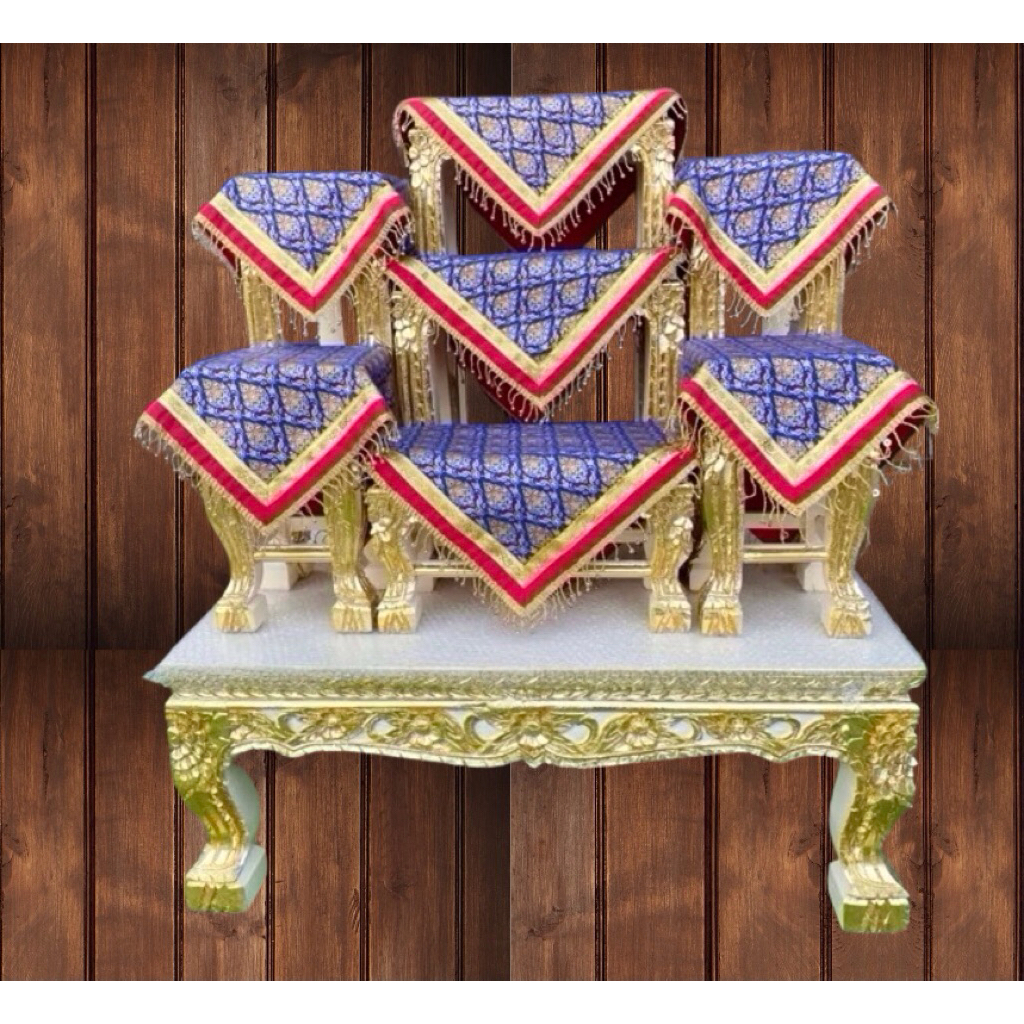 ผ้าคลุมโต๊ะหมู่บูชา ผ้าคลุมโต๊ะหมู่บูชาลายไทยสวยงาม ขนาด 50 × 50 ซม ราคา / ชิ้น