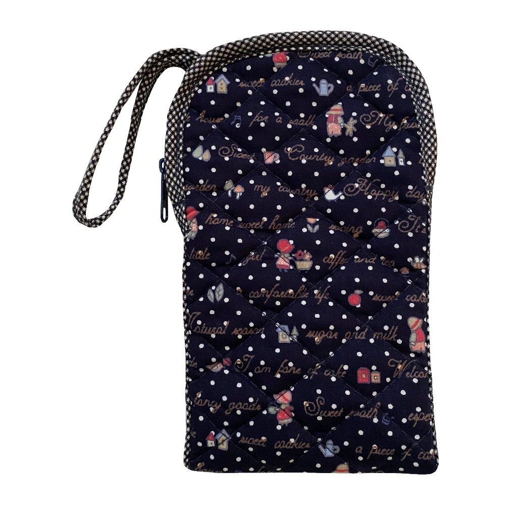 ซองมือถือ iPhone 13-16 pro max หรือยี่ห้ออื่น ๆ เคสเรียบ (ขนาด 1.5x9.5x18 ซม.) ด้านบน 1 ช่องซิบ ผ้าคอตตอนญี่ปุ่น